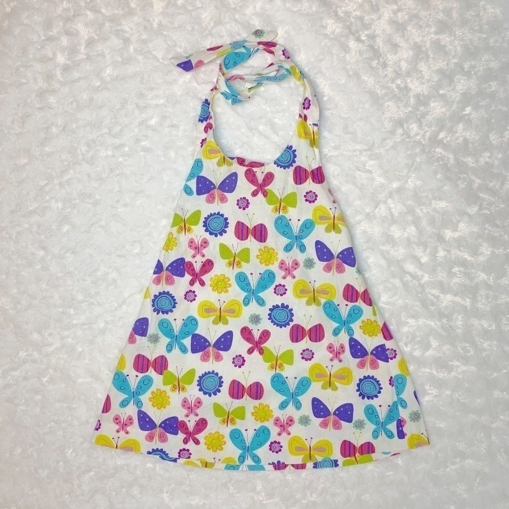 𝅺Cotton Pink Boutique Butterfly Halter Dress Tunic